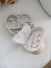 Stackers Heart Travel Jewellery Box - Blush Raffia