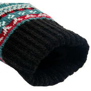 Dents Abstract Half Finger Knitted Gloves - Black