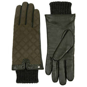 Dents Arabella Waxed Cotton Water Resistant Touchscreen Gloves - Olive Green