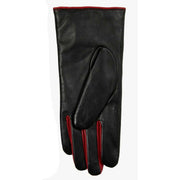 Dents Aveline Single-Point Leather Gloves - Black/Berry Red