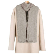 Dents Boucle Fringe Scarf - Oatmeal Beige