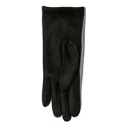 Dents Contrast Trim and Bow Touchscreen Velour-Lined Faux Suede Gloves - Dove Grey