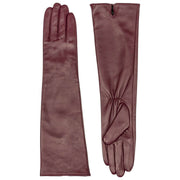 Dents Demi Long Leather Gloves - Damson Burgundy