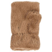 Dents Fingerless Faux Fur Mittens - Chestnut Brown