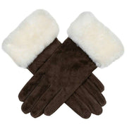 Dents Hallie Water Resistant Touchscreen Suede Gloves - Mocca Brown