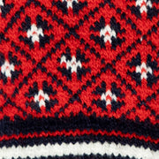 Dents Jacquard Fair Isle Knitted Gloves - Berry Red/Navy