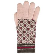 Dents Jacquard Fair Isle Knitted Gloves - Pink/Charcoal Grey