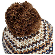 Dents Jacquard Fair Isle Pom Pom Bobble Hat - Chocolate Brown
