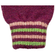 Dents Knitted Stripe Cuff Gloves - Orchid Burgundy