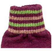 Dents Knitted Stripe Cuff Gloves - Orchid Burgundy