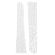 Dents Lila Long Opera Spotty Tulle Gloves - Ivory