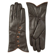 Dents Margot Wool-Lined Leather Gloves - Mocca Brown/Cognac