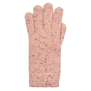 Dents Marl Yarn Cable Knit Gloves - Powder Pink