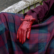 Dents Mosie Touchscreen Leather Gloves - Berry Red