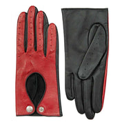 Dents Oulton Touchscreen Leather Driving Gloves - Berry Red/Black