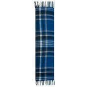 Dents Plaid Check Tassel Scarf - Cobalt Blue