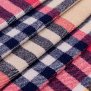 Dents Plain Check Scarf - Candy Pink/Navy