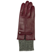 Dents Renee Touchscreen Leather Gloves - Damson Burgundy/Charcoal Grey