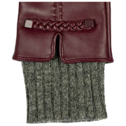 Dents Renee Touchscreen Leather Gloves - Damson Burgundy/Charcoal Grey