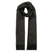 Dents Reversible Dogtooth Scarf - Charcoal Grey/Black