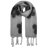 Dents Reversible Floral Blanket Tassel Scarf - Black