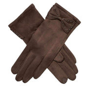 Dents Touchscreen Velour-Lined Faux Suede Gloves - Mocca Brown