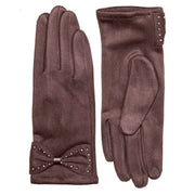 Dents Touchscreen Velour-Lined Faux Suede Gloves - Mocca Brown