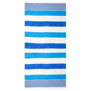 Dents Two Stripe Pattern Lightweight Tassel Scarf - Royal Blue