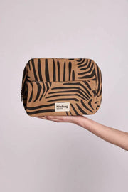 Hindbag Alix Extra Large Toiletry Bag - Cinnamon Zebra Brown
