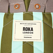 Roka Canfield B Small Recycled Canvas Backpack - Moss Stripe/Blue