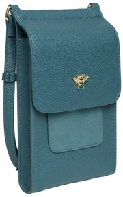 Alice Wheeler London Mini Bloomsbury Crossbody Bag - Teal Blue