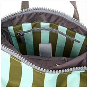 Roka Canfield B Small Recycled Canvas Backpack - Moss Stripe/Blue