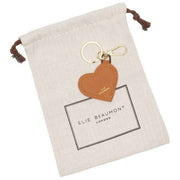 Elie Beaumont Heart Keyring - Tan