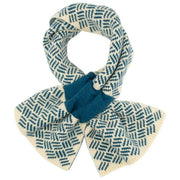 Elie Beaumont Knitted Pull Through Scarf - Teal Basketweave