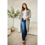 Elie Beaumont Serendipity Long Kimono - Light Blue Baroque