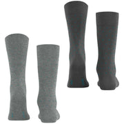 Esprit Fine Dot 2 Pack Socks - Grey/Petrol Grey