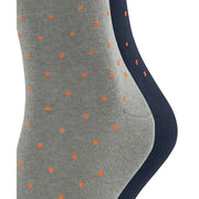 Esprit Fine Dot 2 Pack Socks - Navy/Grey