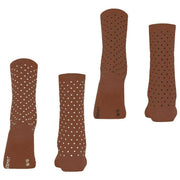 Esprit Fine Dot 2 Pack Socks - Rosewood Brown