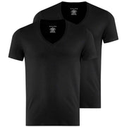 Falke Daily Comfort Deep V-Neck 2 Pack T-Shirt - Black