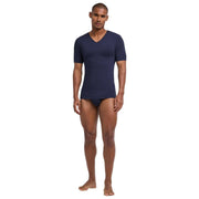 Falke Daily Seamless V-Neck T-Shirt - Midnight Navy