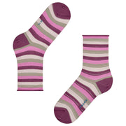 Falke Dopamine Stripe Socks - Hibiscus Purple