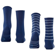 Falke Happy Stripe 2 Pack Socks - Royal Blue