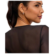 Falke Private Sheer Lines String Bodysuit - Black