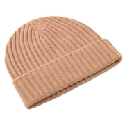 Falke Ribbed Cashmere Beanie - Camel Brown