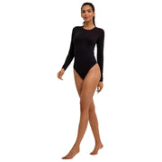 Falke Timeless Cotton Crew String Bodysuit - Black