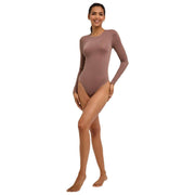 Falke Timeless Cotton Crew String Bodysuit - Milkshake Brown