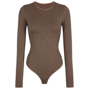 Falke Timeless Cotton Crew String Bodysuit - Milkshake Brown