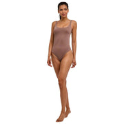 Falke Timeless Cotton Tank String Bodysuit - Milkshake Brown
