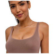 Falke Timeless Cotton Tank String Bodysuit - Milkshake Brown