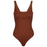Falke Timeless Cotton Tank String Bodysuit - Mink Brown
